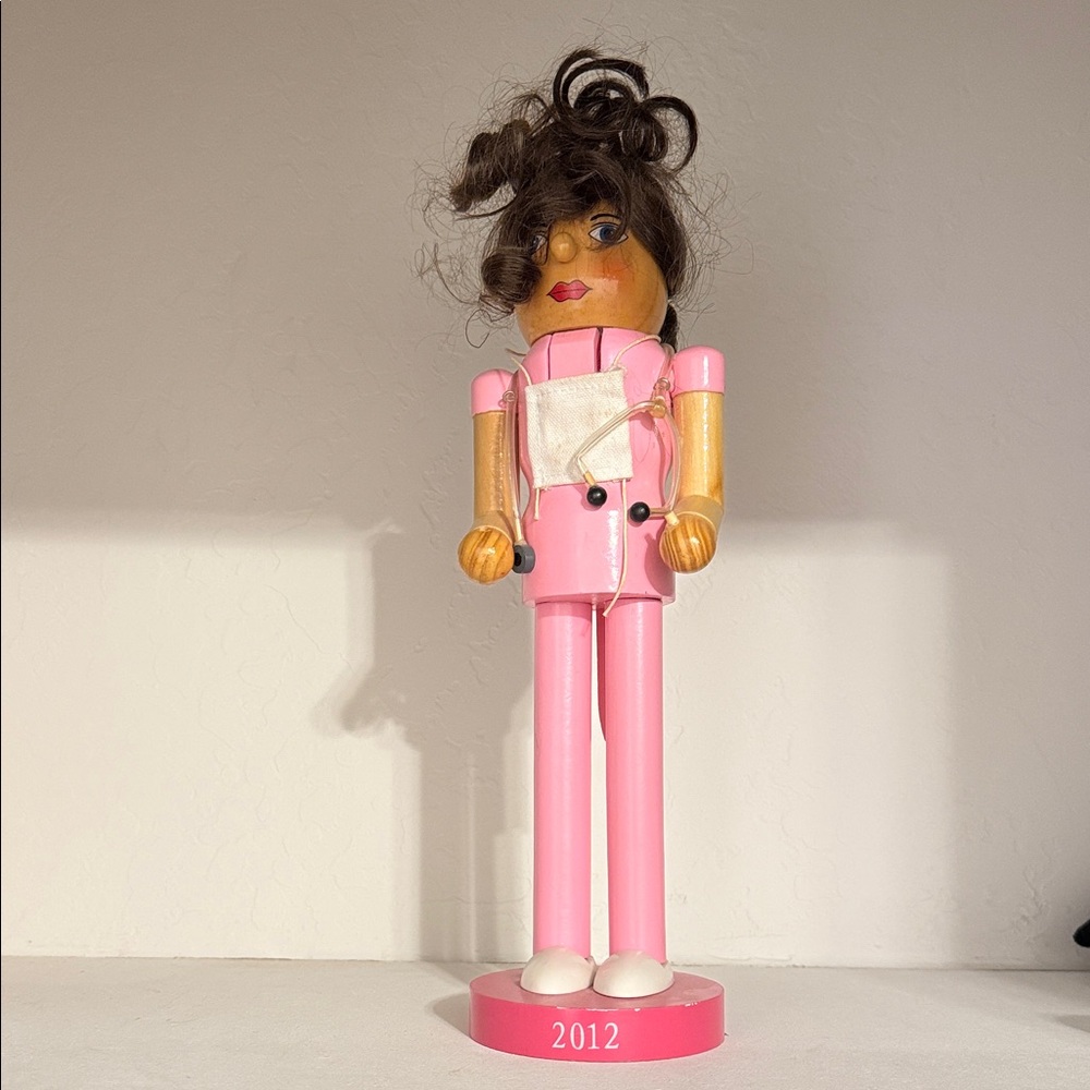 Pink Nurse Nutcracker Doll